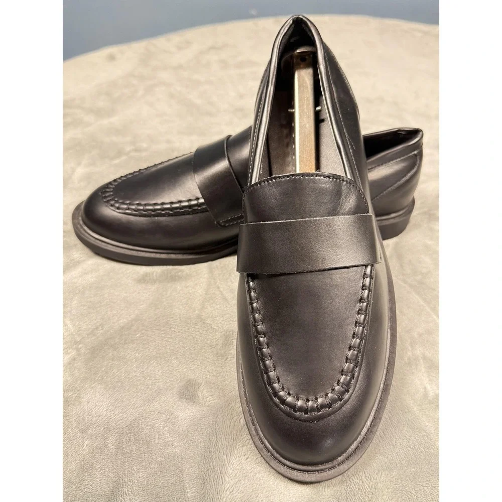 Old Navy Shoes Mens Size 9 Black Faux Leather Loafer Dress Slip On Black‎ Jack
